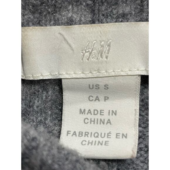 H&M Womens Sz Small Crew Neck Long Sleeve Ribbed Pullover Oversized Sweater Gray - Picture 11 of 12